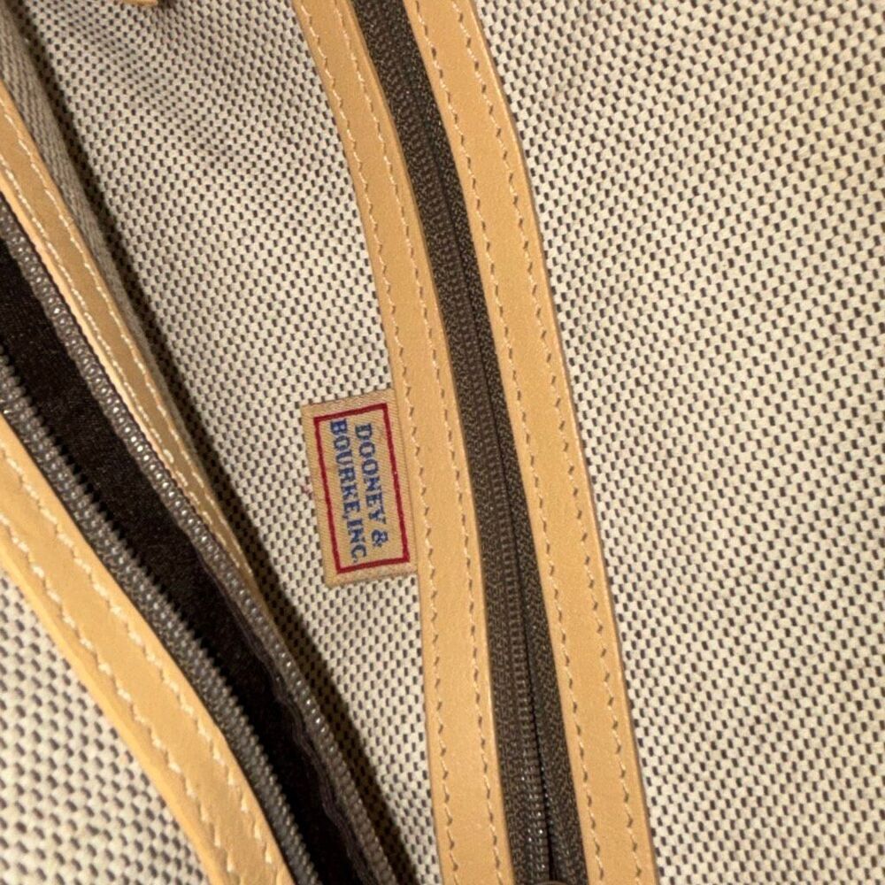 Dooney & Bourke vintage signature logo blue shopper tote medium leather/canvas - Picture 8 of 9